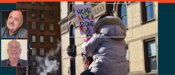 Image - the speakers and protesters