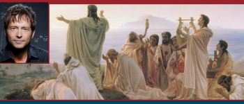 Image - public domain painting of Pythagoreans and photo of the speaker