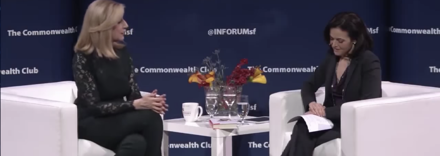 Arianna Huffington and Sheryl Sandberg at The Commonwealth Club Image - Arianna Huffington and Sheryl Sandberg