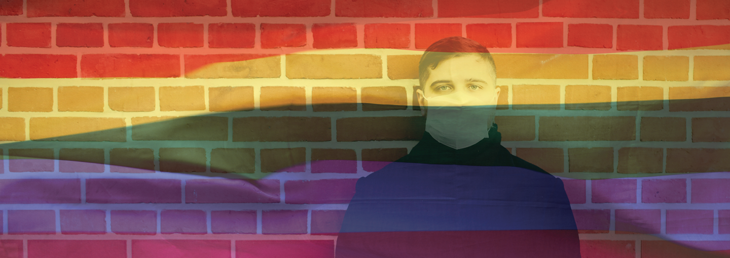 COVID-19 and the LGBTQI Community Image - man wearing surgical mask