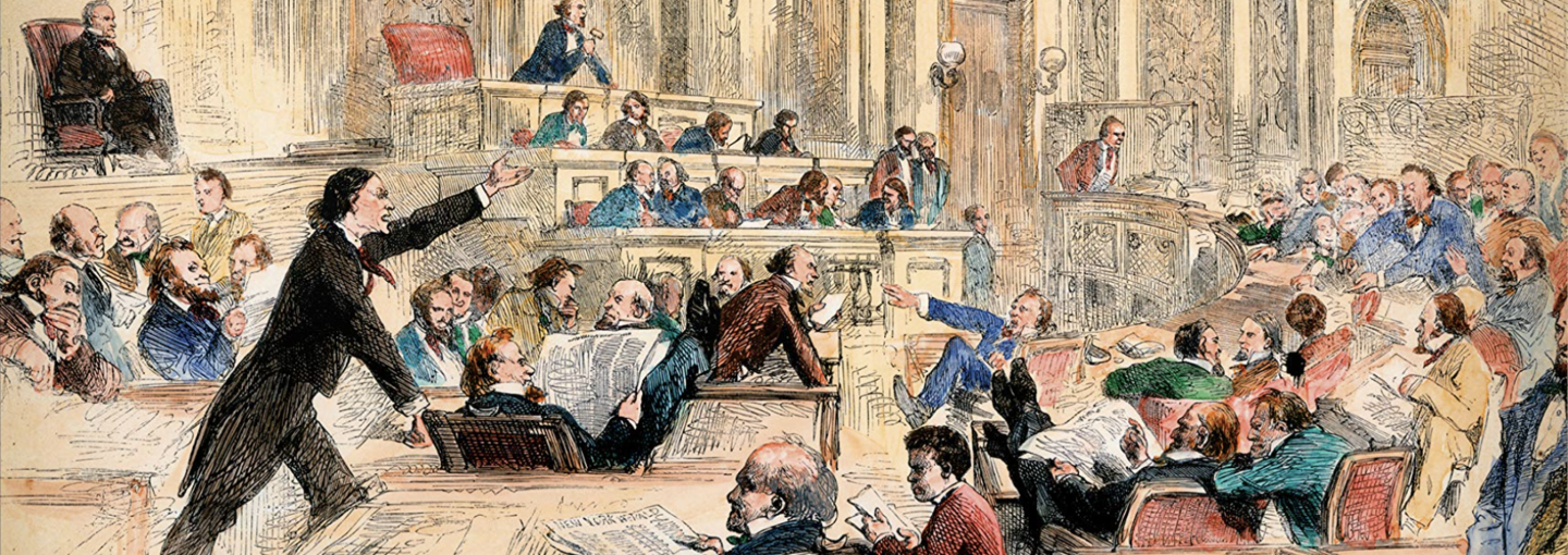 Fergus Bordewich: Congress at War Image - illustration of members of congress debating