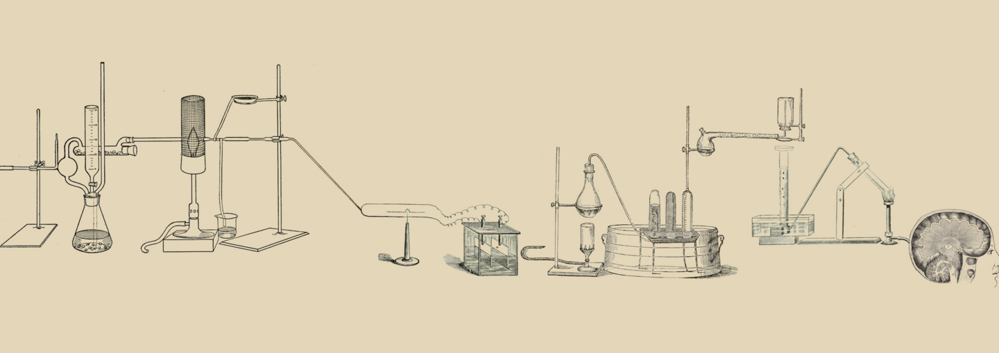 Communicating Science (in a Science-Skeptical World) Image - drawing of chemistry equipment