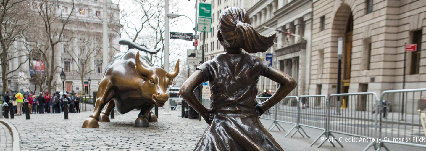 Investing in a Clean and Equitable Recovery Image - statue of a girl