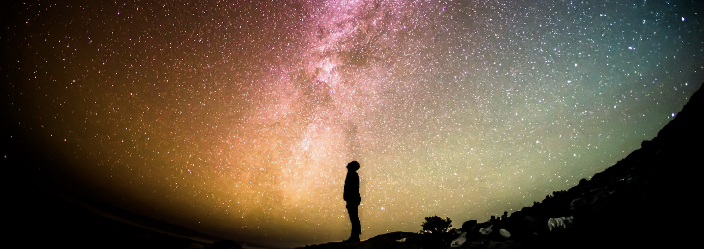 Fear of a Black Universe Image - human viewing Milky Way
