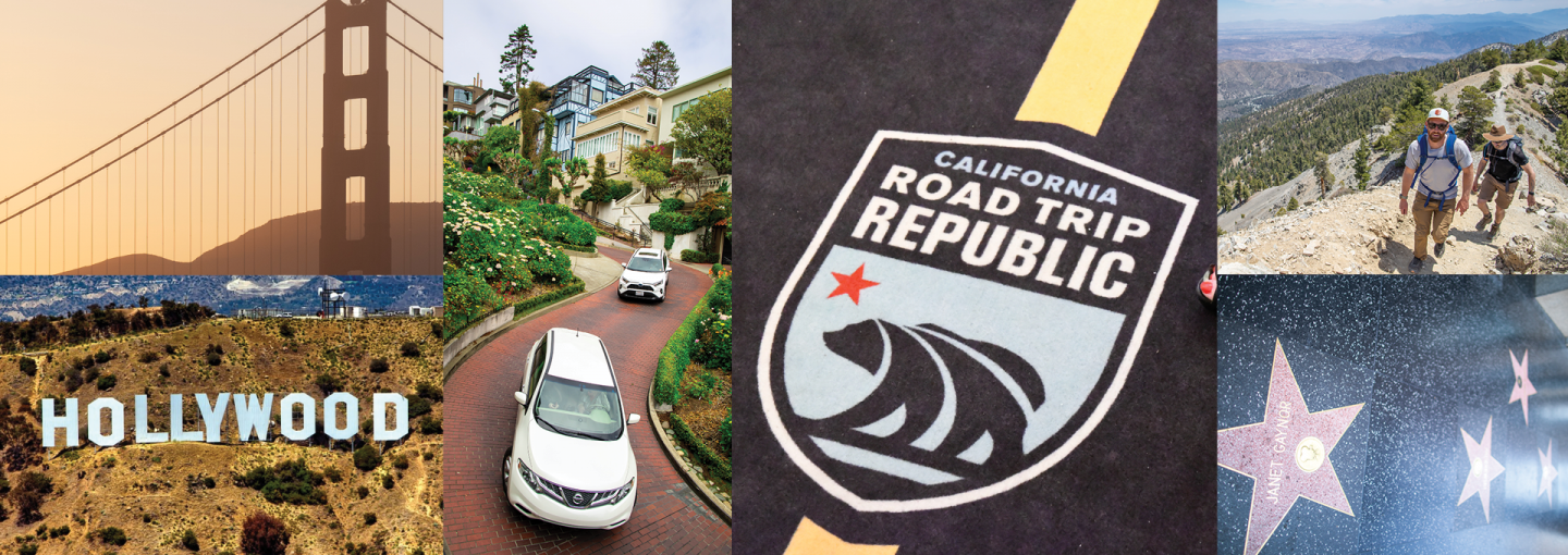 The Future of California Tourism in Challenging Times Image - collage of images showing California tourism landmarks and activities