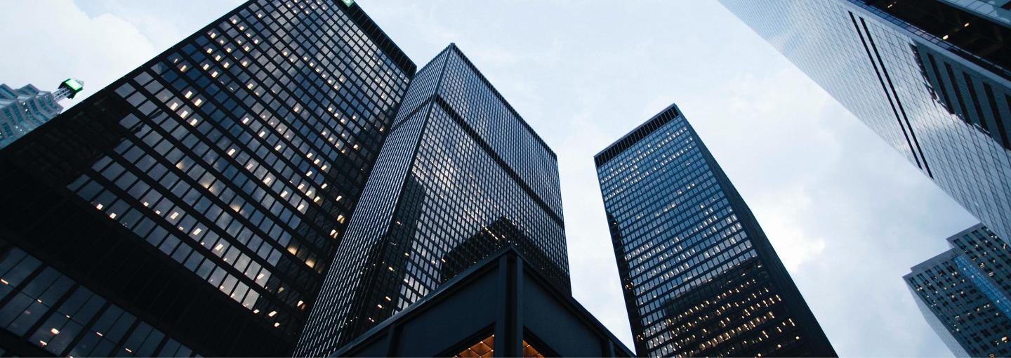Corporate Net Zero Pledges: Ambitious or Empty Promises? Image - modern black skyscrapers