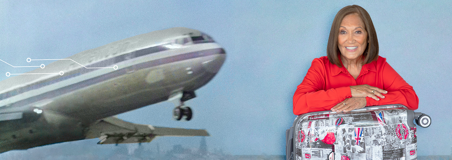 Maryles Casto: My Journey from the Clouds to Silicon Valley CEO Image - Maryles Casto and an airplane taking off