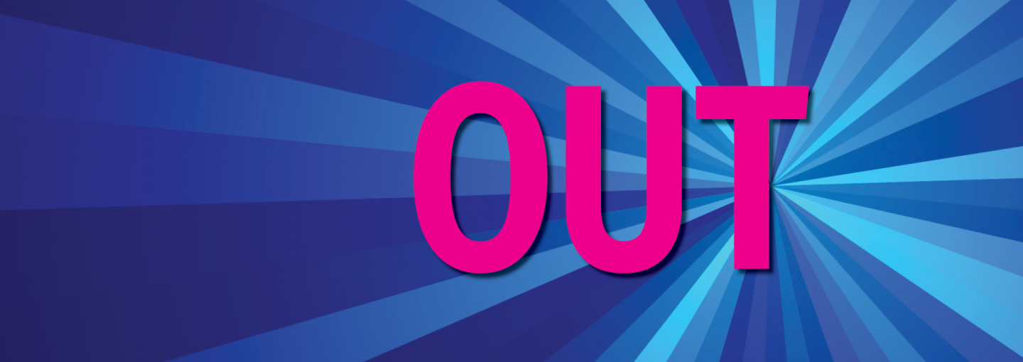 Celebrate National Coming Out Day with Pixar's 'Out' Image - the word "Out" against blue background
