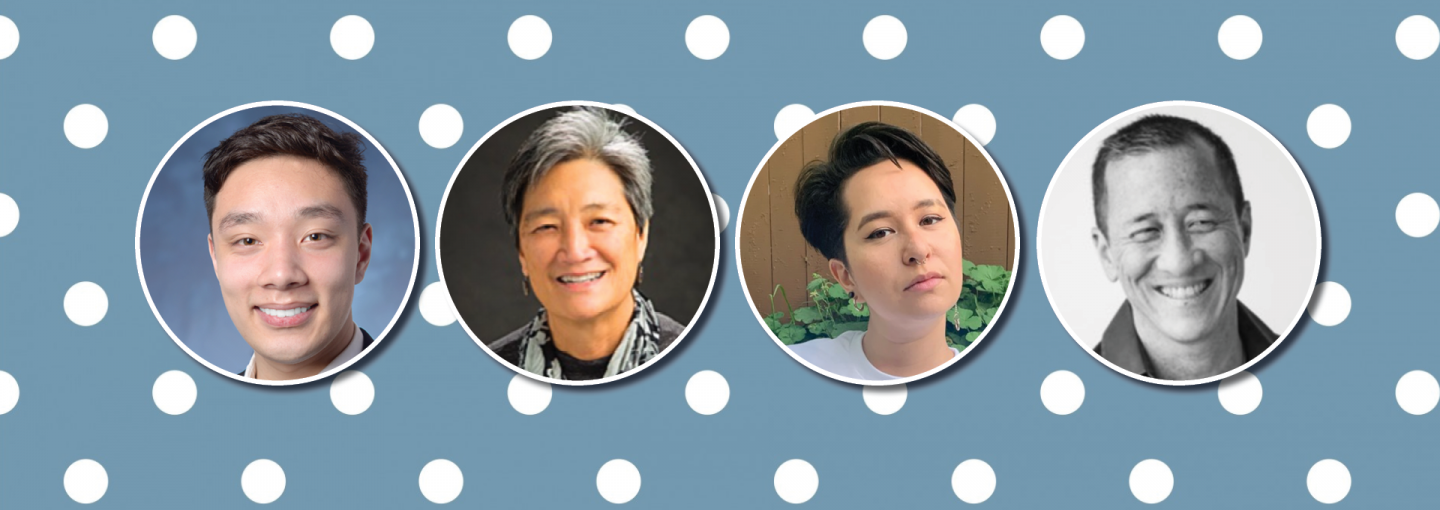 QTAPIs: The Personal and the Political Image - speaker photos against a backdrop of polka dots