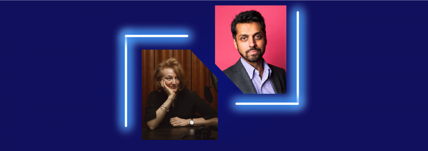 Wajahat Ali with Krista Tippett Image - Krista Tippett and Wajahat Ali
