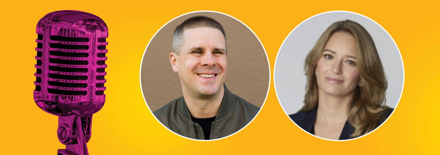 Radio Program: Dan Pfeiffer and Katy Tur Image - speaker faces plus microphone