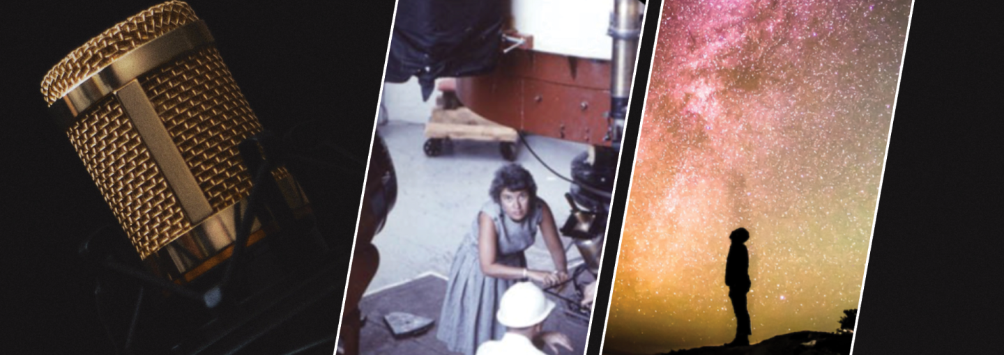 Radio Program: Bright Galaxies, Dark Matter, a Black Universe Image - images from cosmology program banners