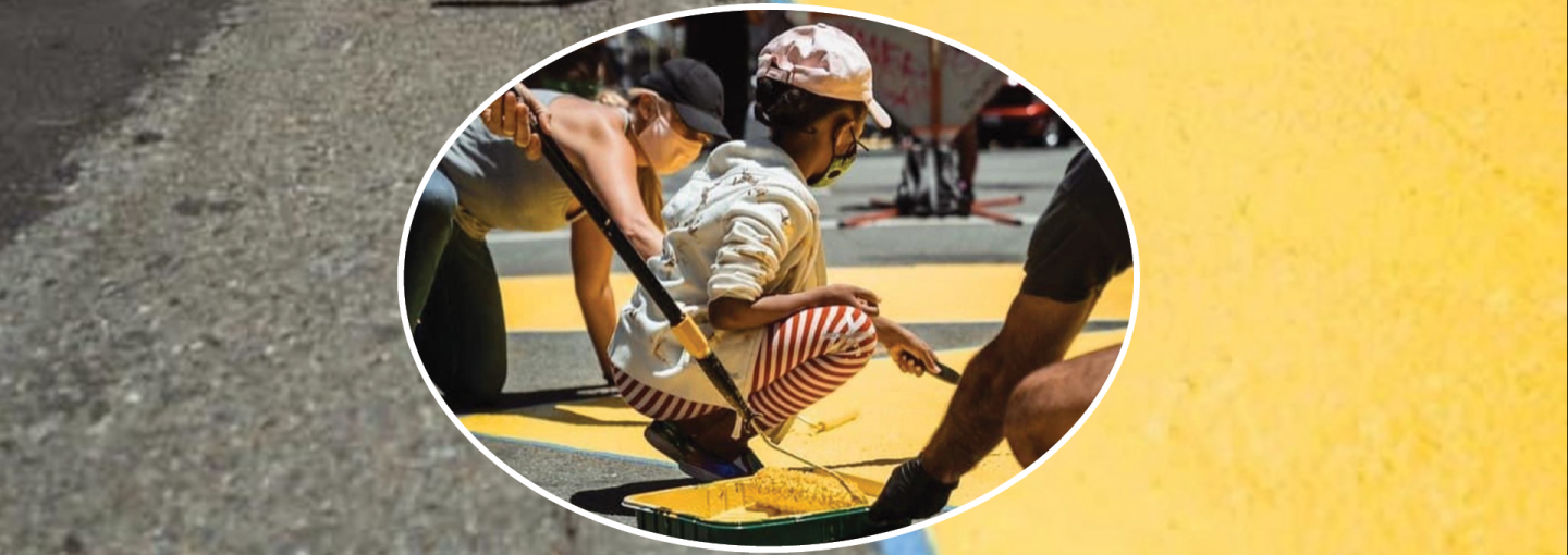 How to Raise Civically Engaged Children Image - girl painting the street