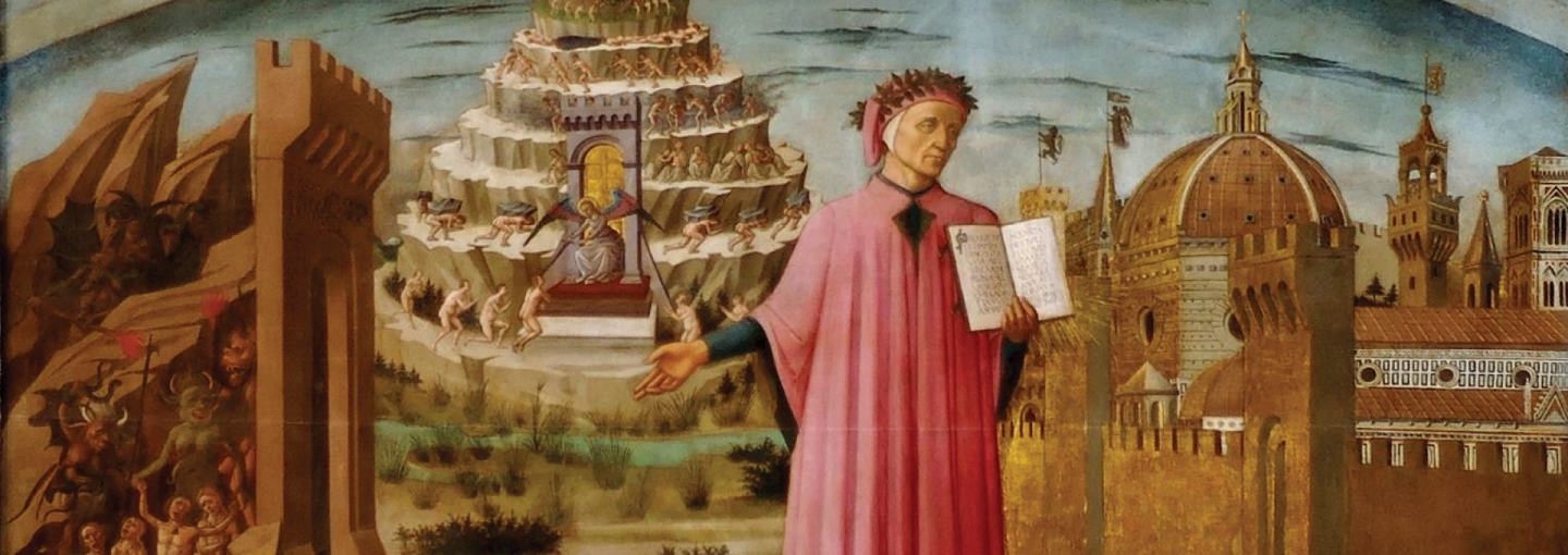 Humanities West Presents Dante’s Divine and Comic 700th Anniversary Image - detail from Dante painting