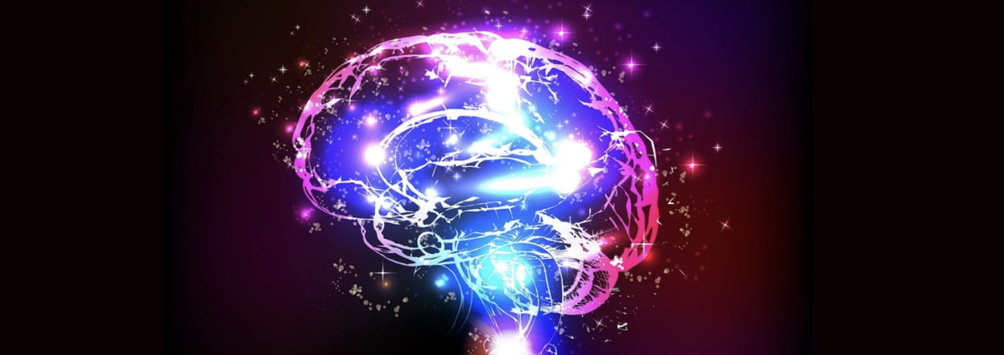 Groundbreaking Innovations in Mental Health at UCSF Image - illustration of human brain bathed in multi-colored lights
