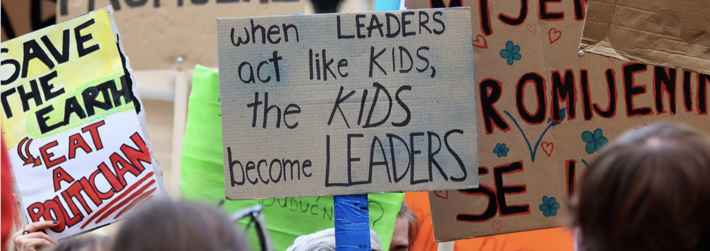 Youth Citizens’ Climate Forum Image - signs at climate demonstration