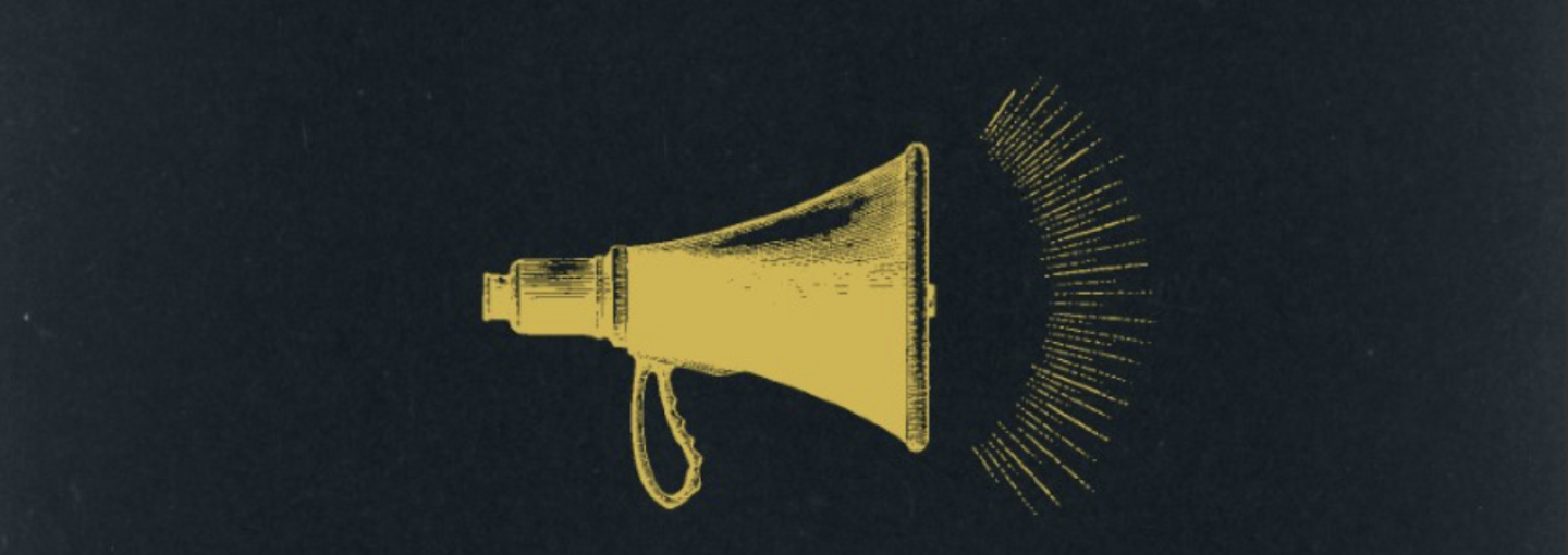 Image - blowhorn, detail from book cover of Free Speech