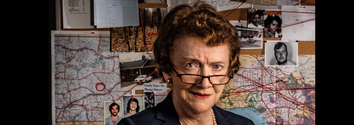 Ann Burgess with Steven Constantine: My Quest to Decipher Criminal Minds Image - Ann Burgess in front of suspect board; photo by Gary Wayne Gilbert for Boston College magazine; used with permission.