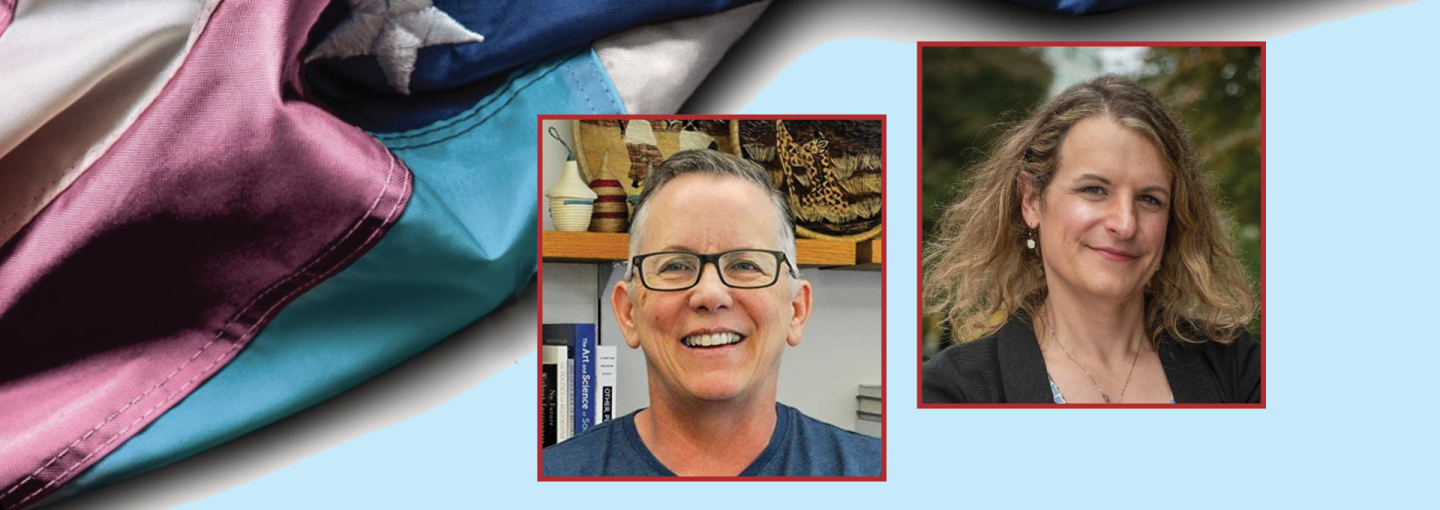 With Honor and Integrity: Transgender Troops Tell Their Stories Image - speaker photos plus detail of U.S. flag
