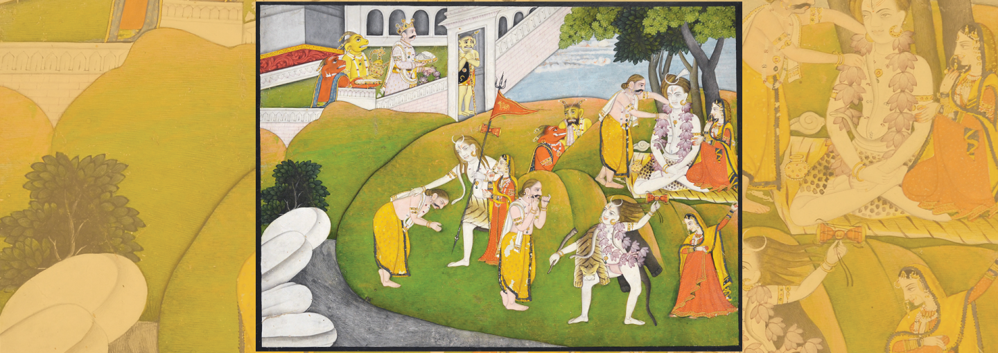 Image - Shiva Dances for Ravana, an illustration from the Shiva Tandava Stotra India, Himachal Pradesh, Kangra, ca. 1810 Ink, gouache, and gold on paper Private Collection
