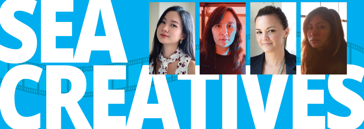 SEA Filmmaker Showcase: Screening and Discussion Image - speaker photos and partial program title text
