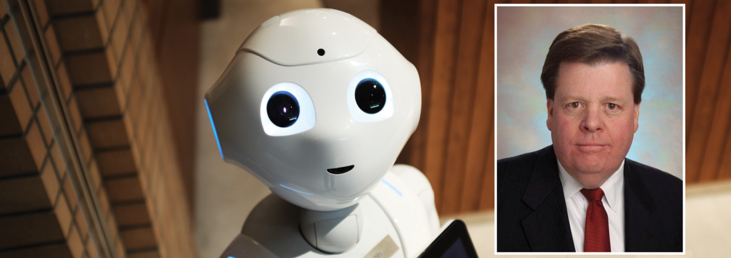 It’s Not Just the Genome—AI Can Transform Primary Care Image - speaker photo and robot