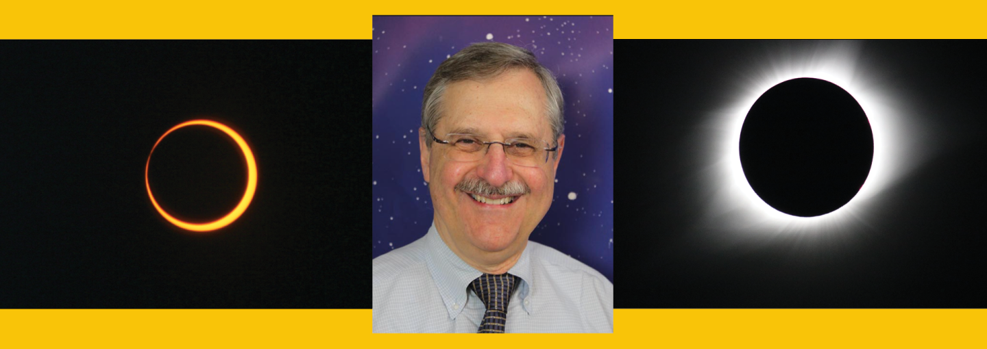 Andrew Fraknoi: Two Eclipses of the Sun Image - speaker plus eclipse images
