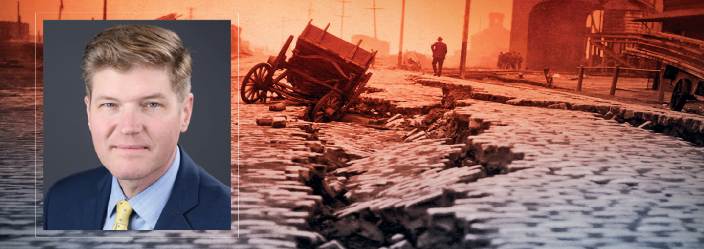 Image - Matthew Davenport and post-earthquake street