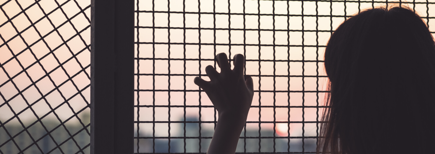 Image - girl behind fence
