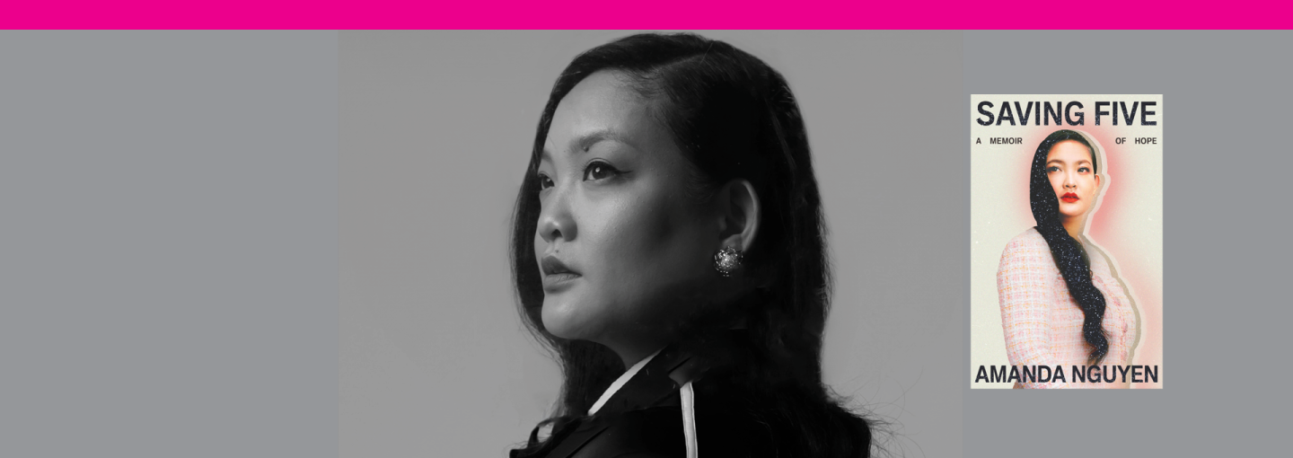 Amanda Nguyen: Saving Five, A Memoir of Hope Image - the speaker and her book cover