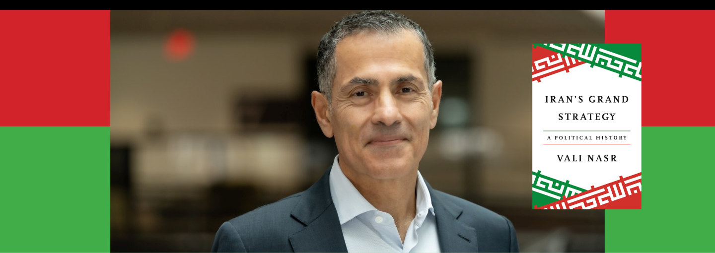 Vali Nasr: Iran's Grand Strategy Image - the speaker and his book cover