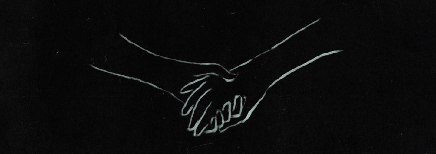 Good Grief: The 10 Steps—Film Screening and Climate Anxiety Workshop Image - drawing of hands touching each other