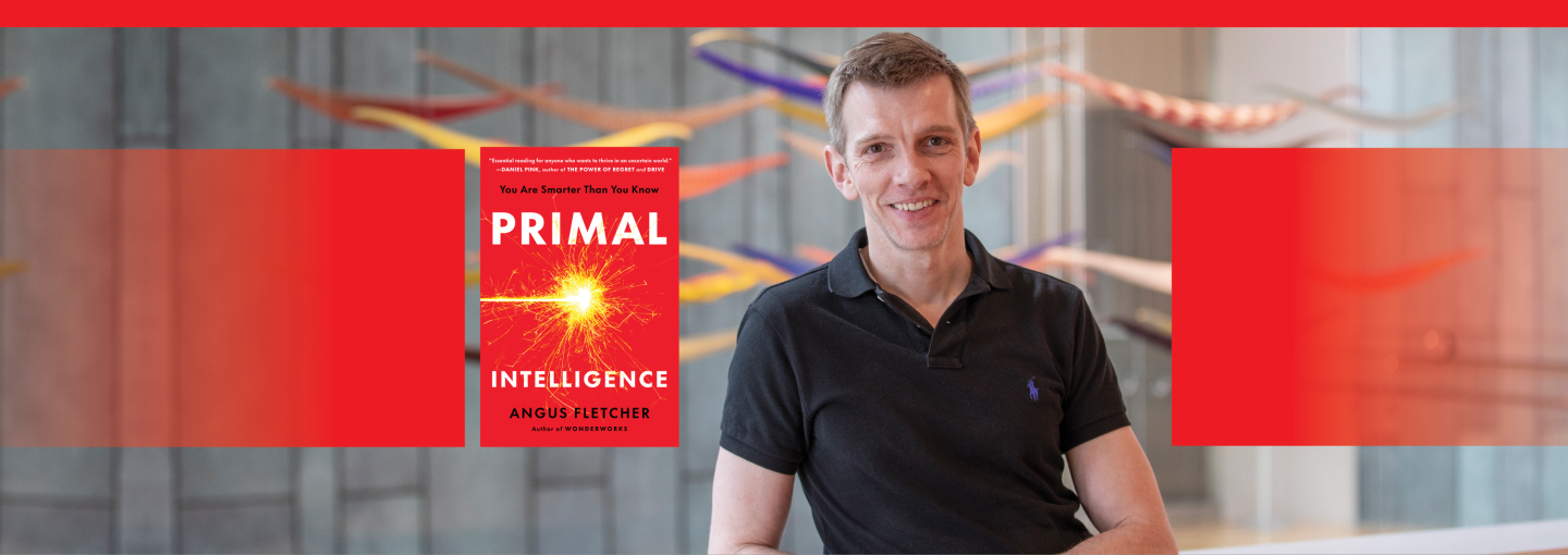 Angus Fletcher: Primal Intelligence Image - the speaker and his book cover