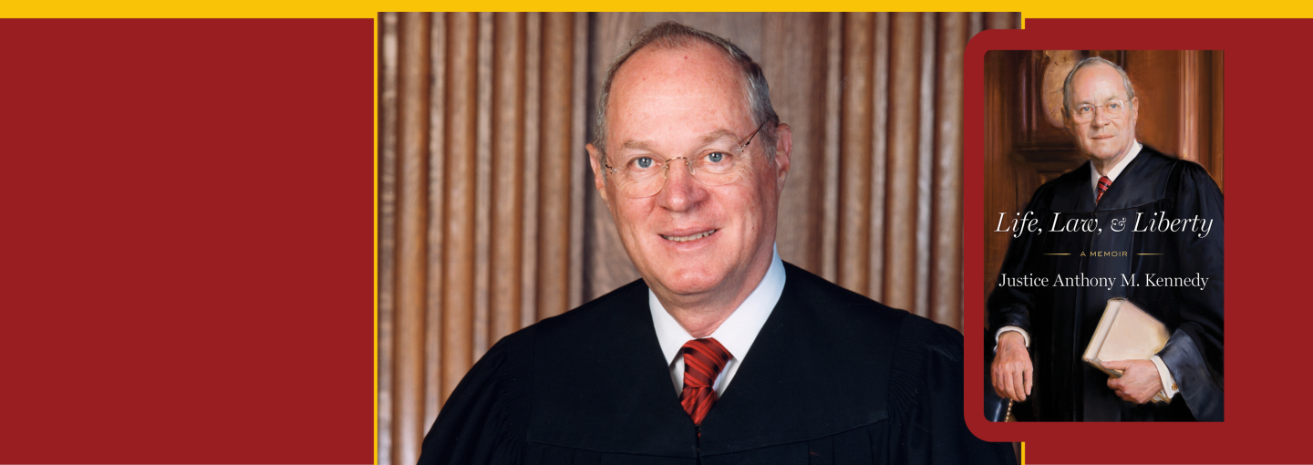 Justice Anthony Kennedy: Life, Law, and Liberty Image - the speaker and his book cover