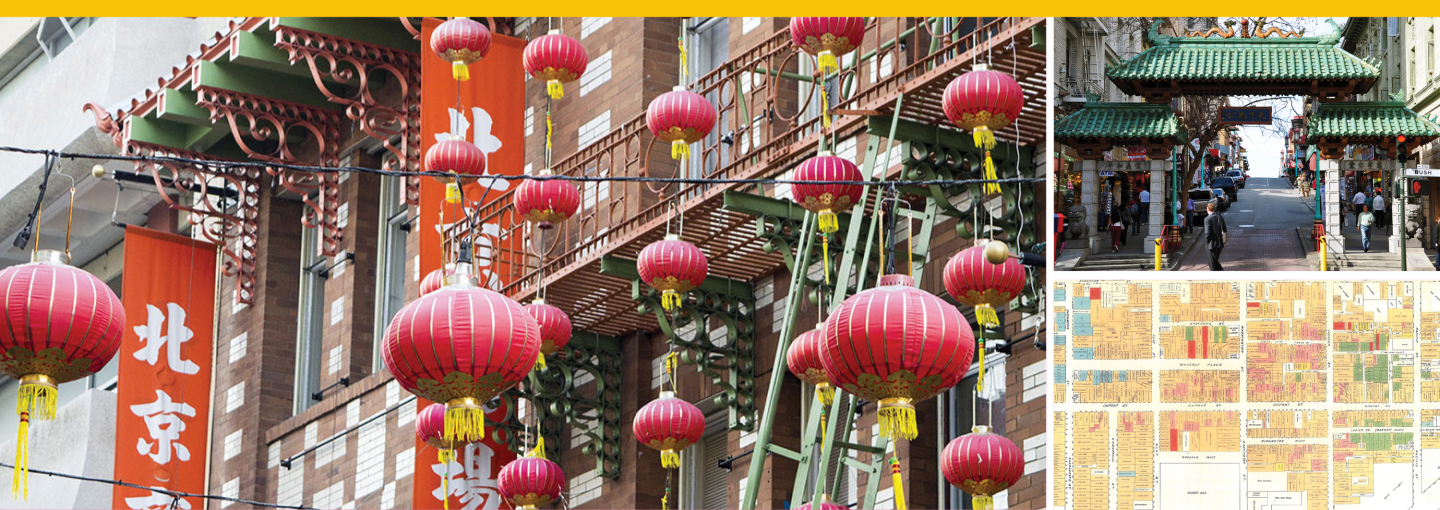 Image - scenes from San Francisco Chinatown and a map