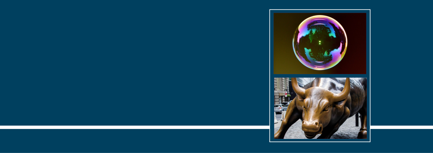 Image - a bubble and a Wall Street bull