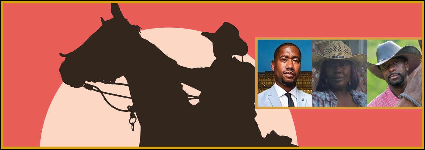 Image - speaker photos and illustration of cowboy