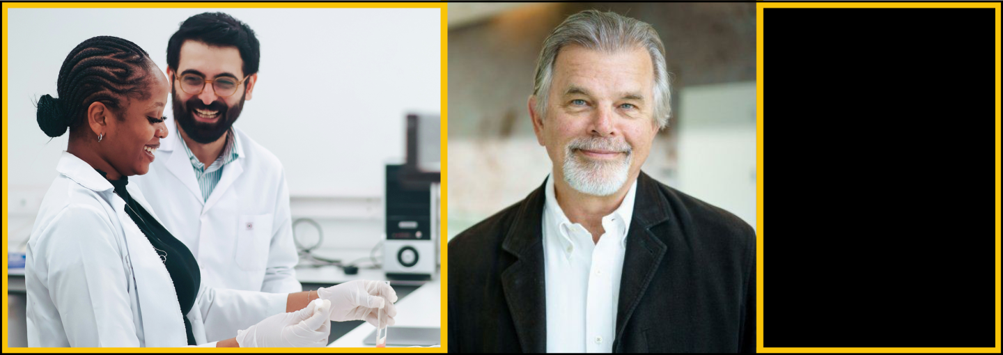 Image - the speaker and two scientists