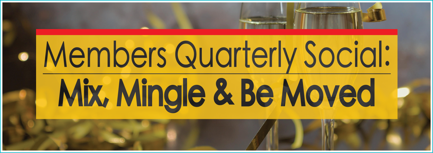 Image - program title and wine glasses plus party decorations