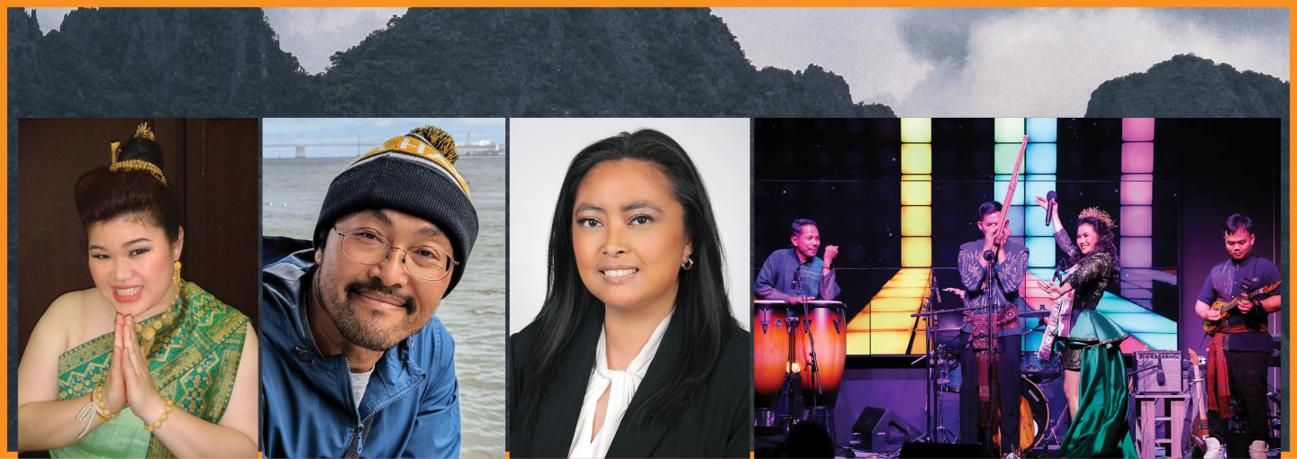 Image - the speakers and a Laotian mountain range