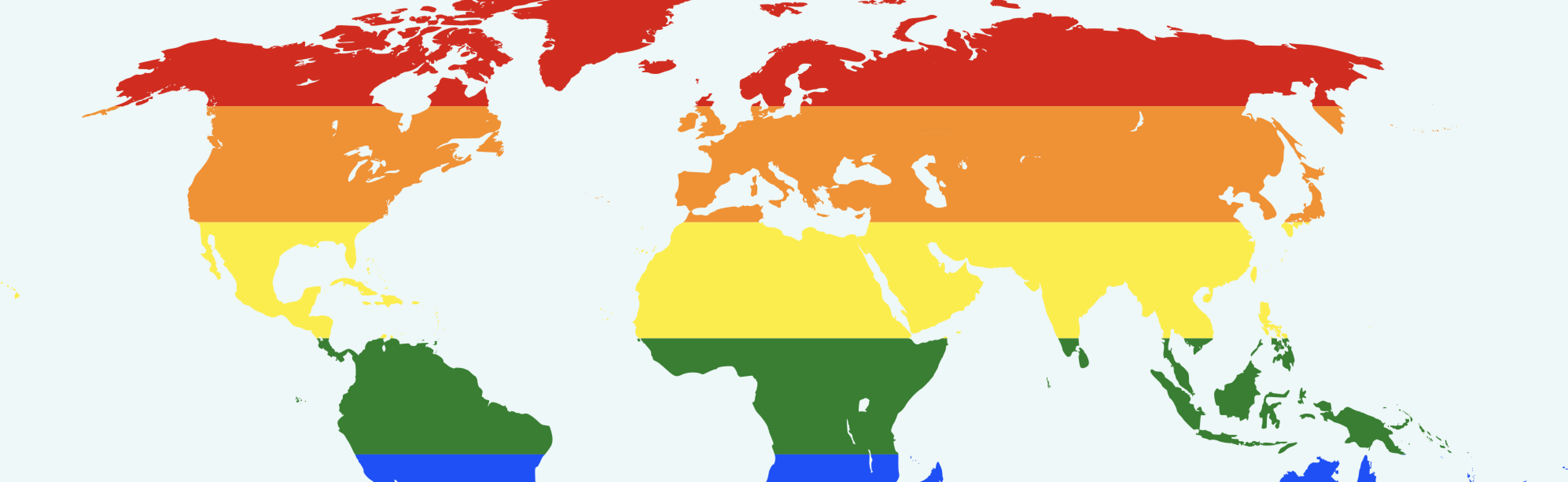 Image - Global map with pride flag colors