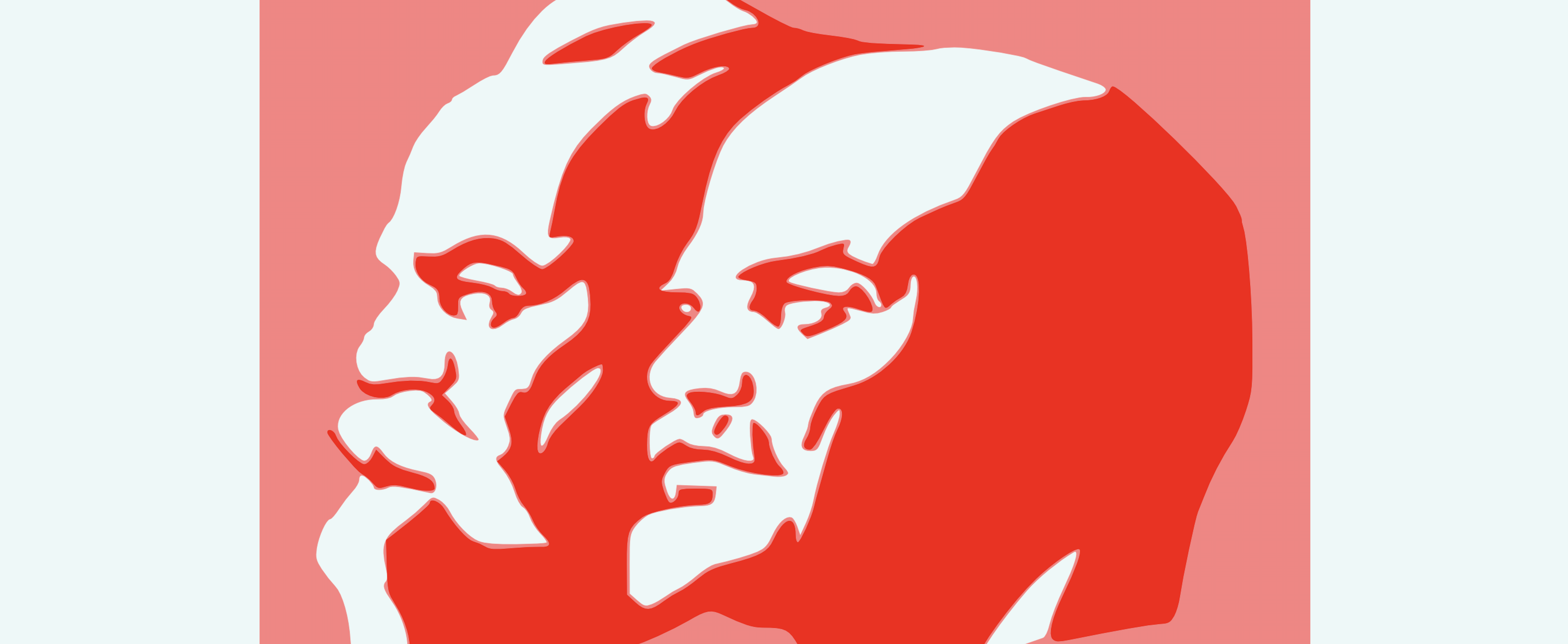 Image - drawing of Marx and Lenin's heads