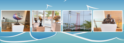 Image - photos of sculptures on display at The Commonwealth Club of California