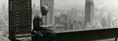 Image - construction worker sitting on steel beam of Empire State Building