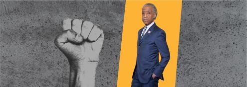 Image - Al Sharpton, next to someone's raised fist