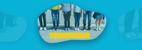 Image - students standing next to sidewalk
