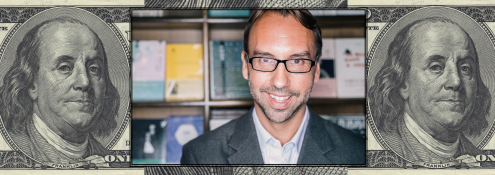 Image - Michael Meyer and illustration of Benjamin Franklin