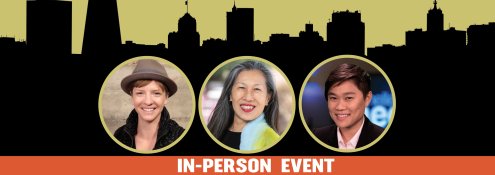 Image - speaker photos against backdrop of San Francisco skyline