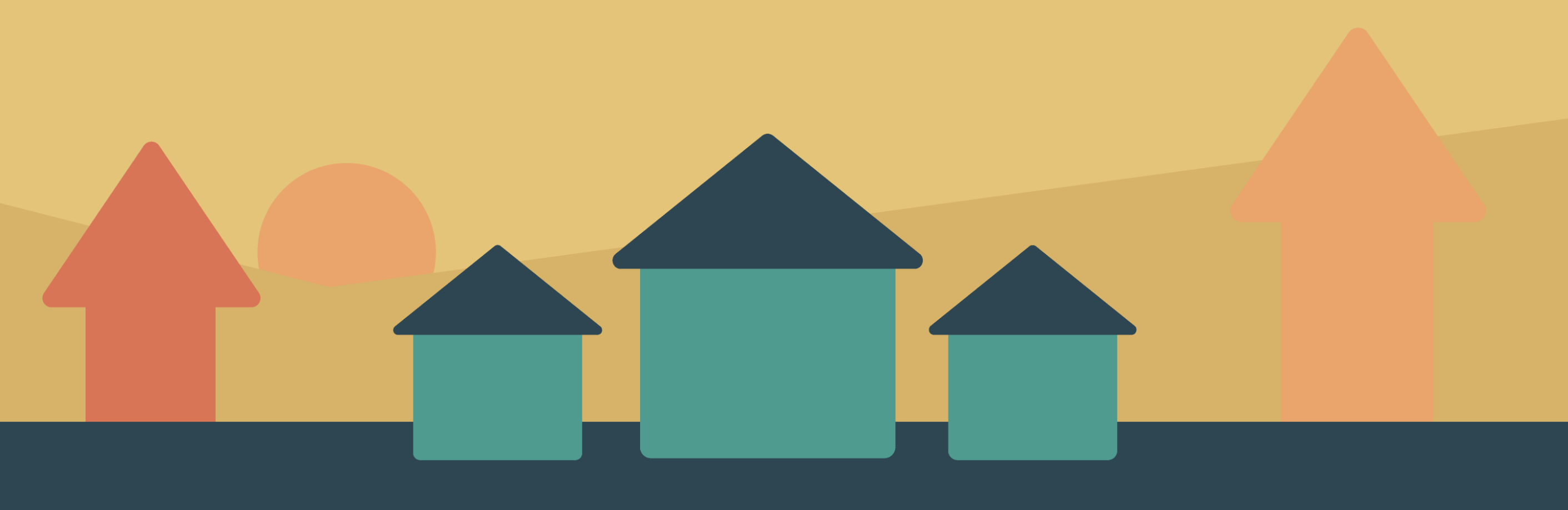 Image - illustration of houses and arrows