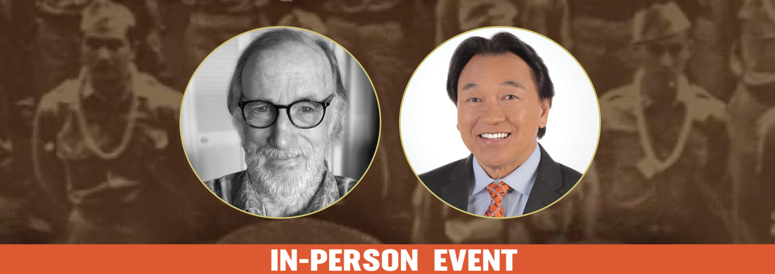 Image - detail from book cover, plus speaker photos